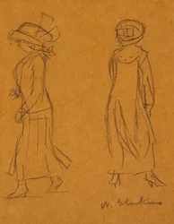 Two Women Walking Away from Each Other